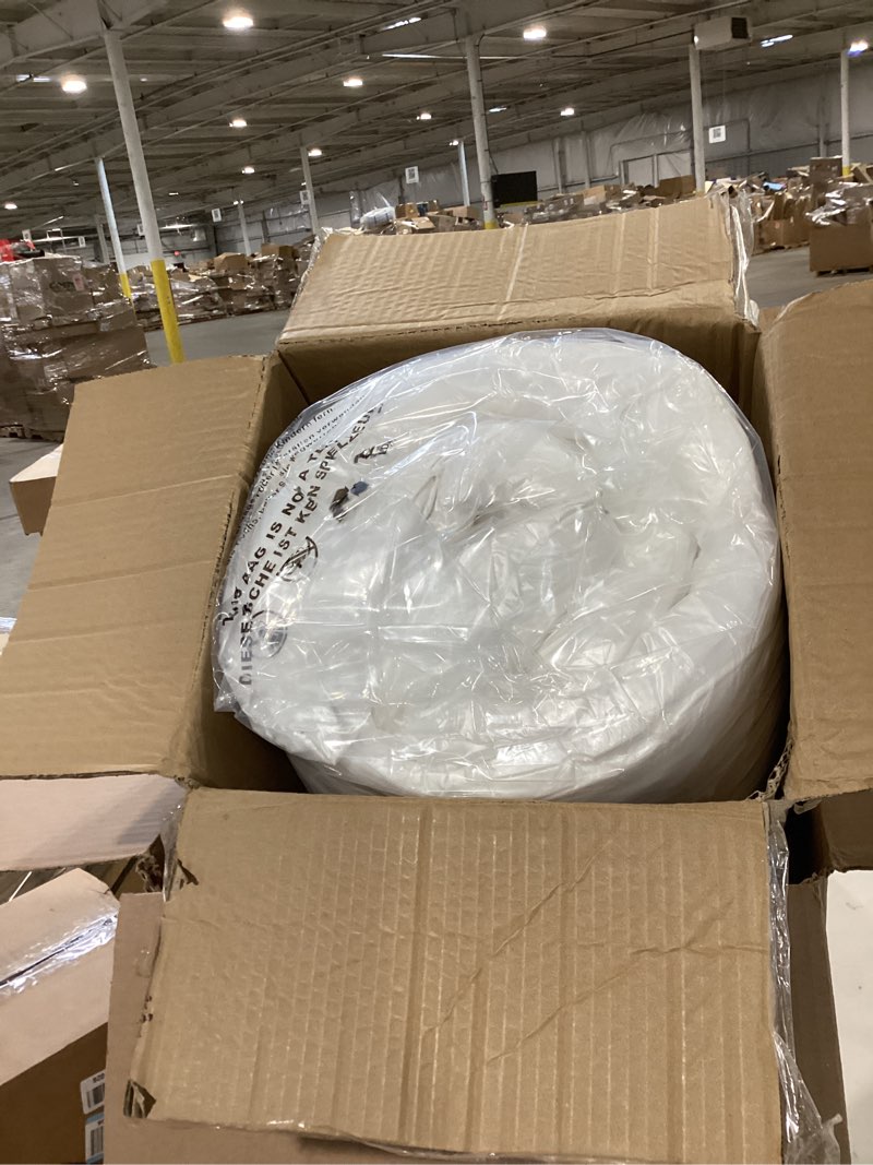 Condition photo showing Good Condition for 3 inch goose feather mattress topper full size, thick featherbed with adjustable bands, plush soft fluffy baffled pillowtop, 54”x75” full white