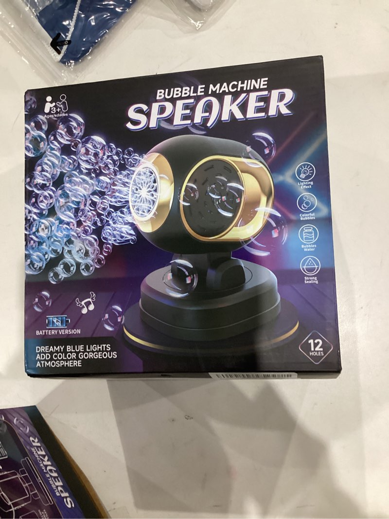 Condition photo showing New/Like New for BOMOCO Bubble Machine Battery Operated Durable Bubble Blower Machine Automatic Bubble Machines for Kids Toddlers Parties Wedding Birthday Summer Outdoor Indoor Beach Christmas Favors, Black