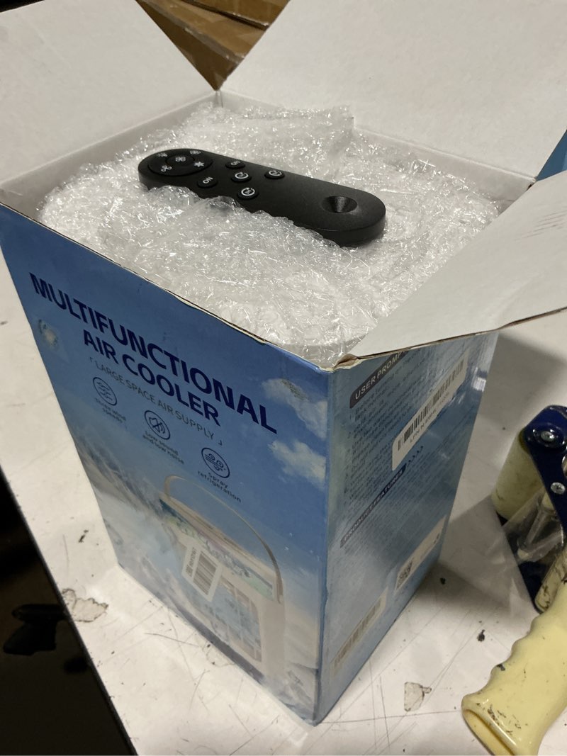 Condition photo showing Good Condition for portable air conditioner, cooling fan 3 speeds & 3 modes personal cooling fan mini air conditioner fan with remote, 1500ml water tank, night light, for home office bedroom