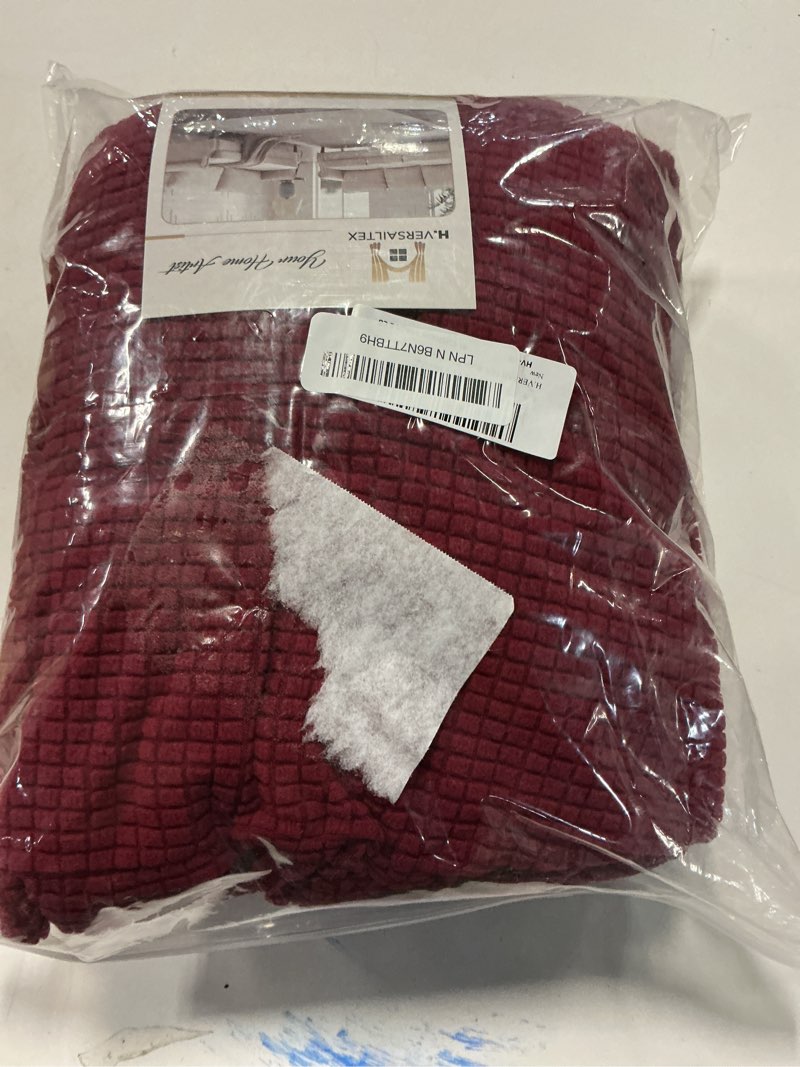 Condition photo showing Good Condition for h.versailtex super stretch individual seat cushion covers - sofa & couch cushion slipcover sets - thick jacquard textured twill fabric (3 piece xl sofa cushion covers, burgundy red) wine/burgundy 3 cushion xl sofa