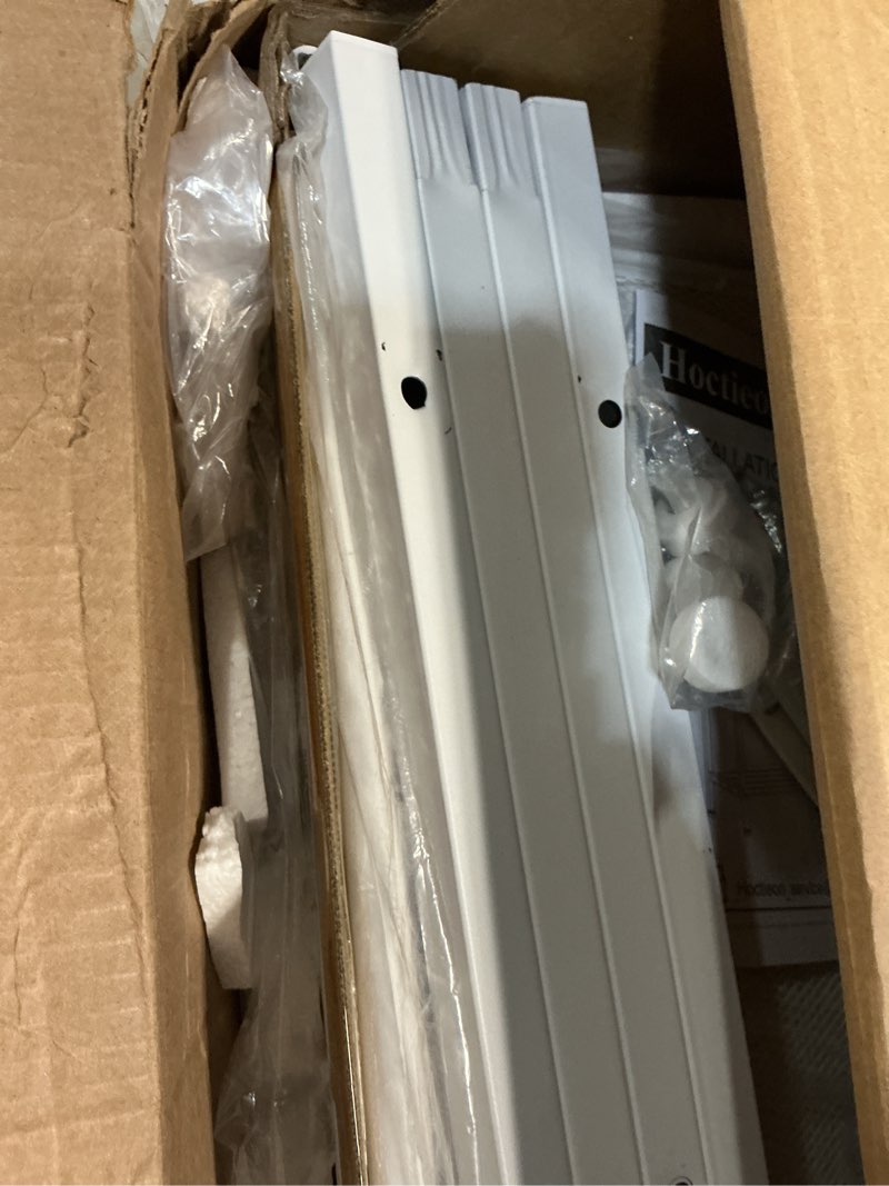 Condition photo showing As Is for Hoctieon Industrial Console Table, 3 Tier Entryway Table, Metal Frame, Sofa Table with Shelf, Hallway Table, Entrance Table for Entryway, Living Room, Foyer, Hallway, White 1 Pack White