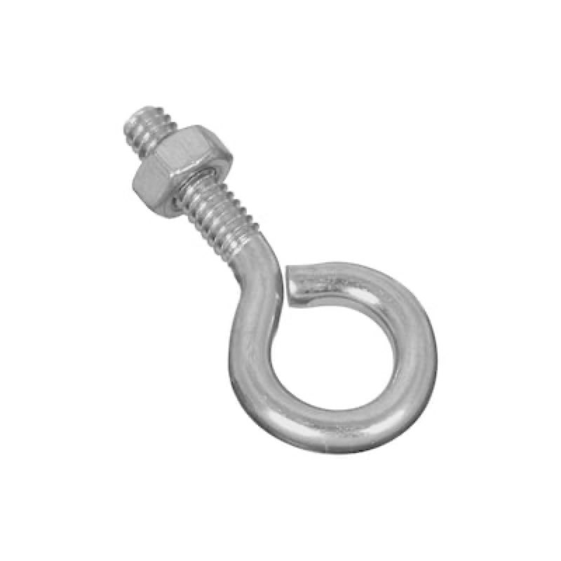 National Hardware 1/4 in. x 2 in. Zinc-Plated Eye Bolt with Hex Nut