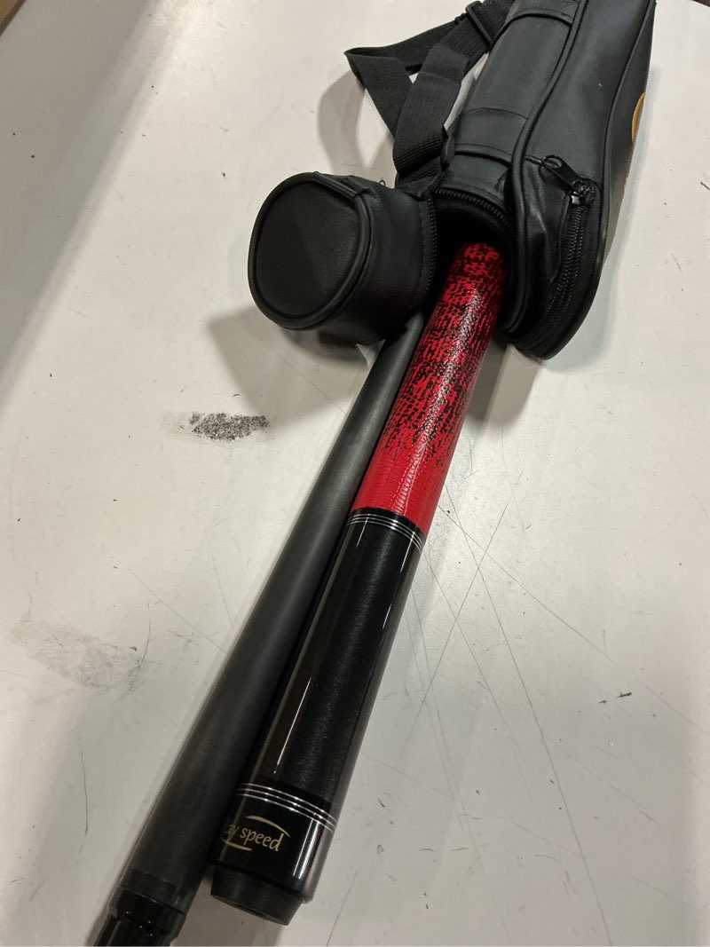 Condition photo showing Good Condition for carbon fiber pool cue stick 12.5mm rainbow tip low deflection pool stick with uni-loc pin joint and extension pool stick-20 oz red