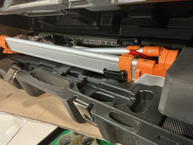 Condition photo showing As Is for johnson level & tool 99-028k electronic self-leveling dual slope horizontal/vertical rotary laser system, red, 1 kit dual slope toary laser system