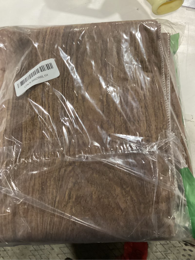 Condition photo showing Good Condition for smiry rectangle table cloth, waterproof vinyl tablecloths with flannel backing, wipeable spillproof plastic wood grain table cover for dining, indoor and outdoor (brown, 60 "x 84") brown 84" x 60" (rectangular)