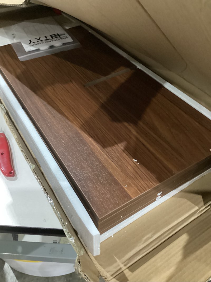 Condition photo showing Good Condition for iotxy freestanding open cubes bookcase - 2-tier floor standing wooden storage display cabinet organizer with legs for home office, 4-cubes open shelf low short bookshelf, walnut 2-tier 4-cubes walnut