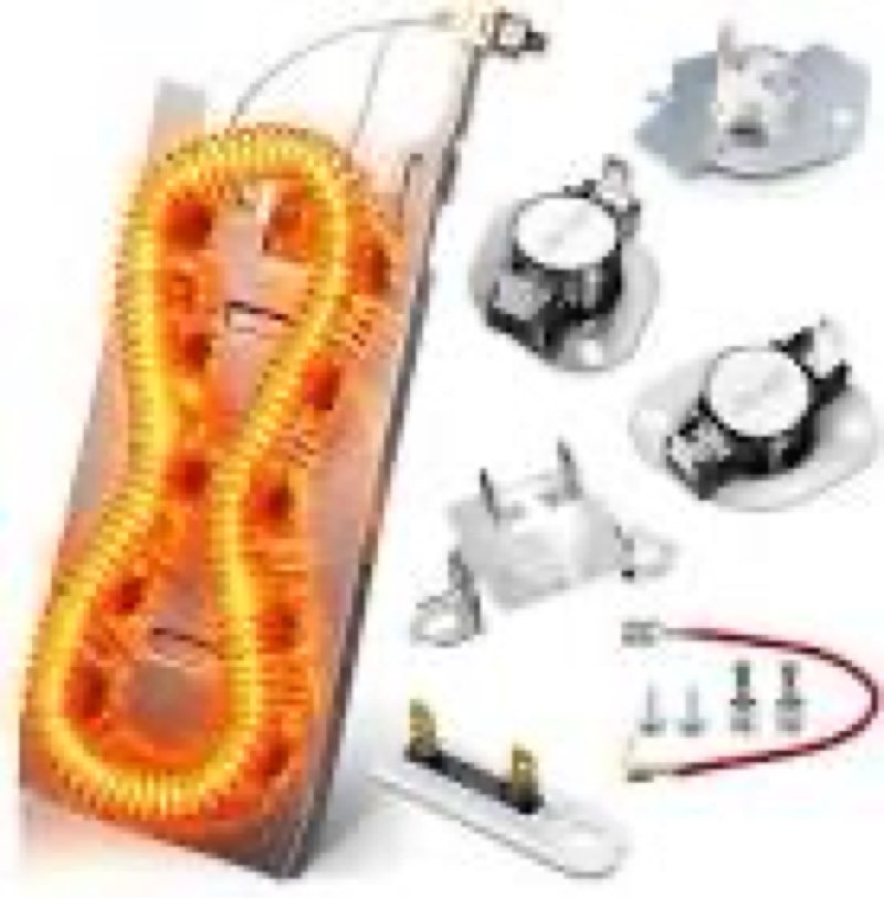dryer heating element kit compatible with whirl-pool duet dryers wed8300sw2, wed8000dw4, wed5500xw0,