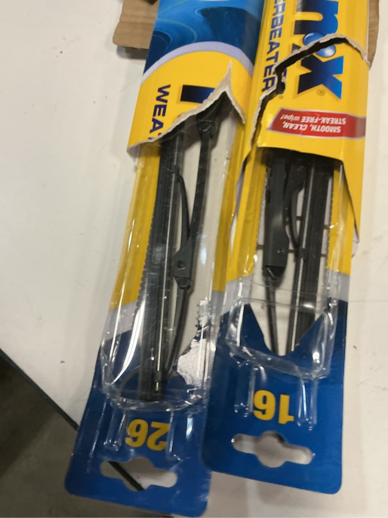 Condition photo showing New/Like New for rain-x 820147 weatherbeater wiper blades, 26" and 16" windshield wipers (pack of 2), automotive replacement windshield wiper blades that meet or exceed oem quality and durability standards