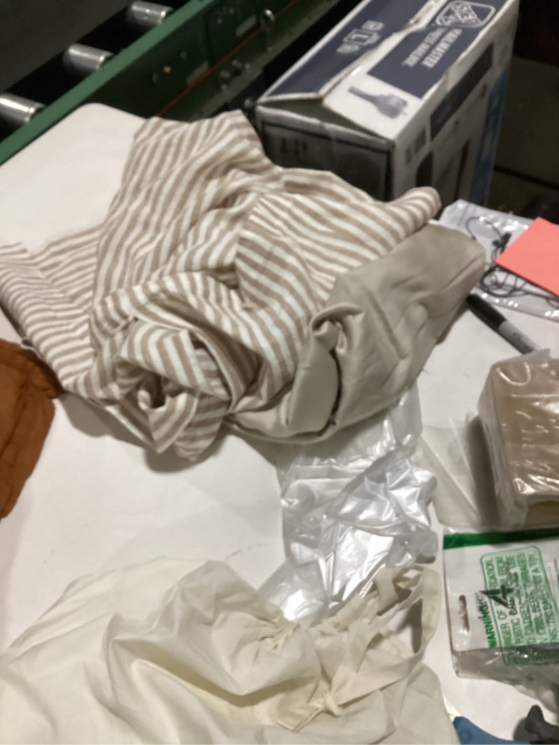 Condition photo showing As Is for quince european linen stripe euro sham