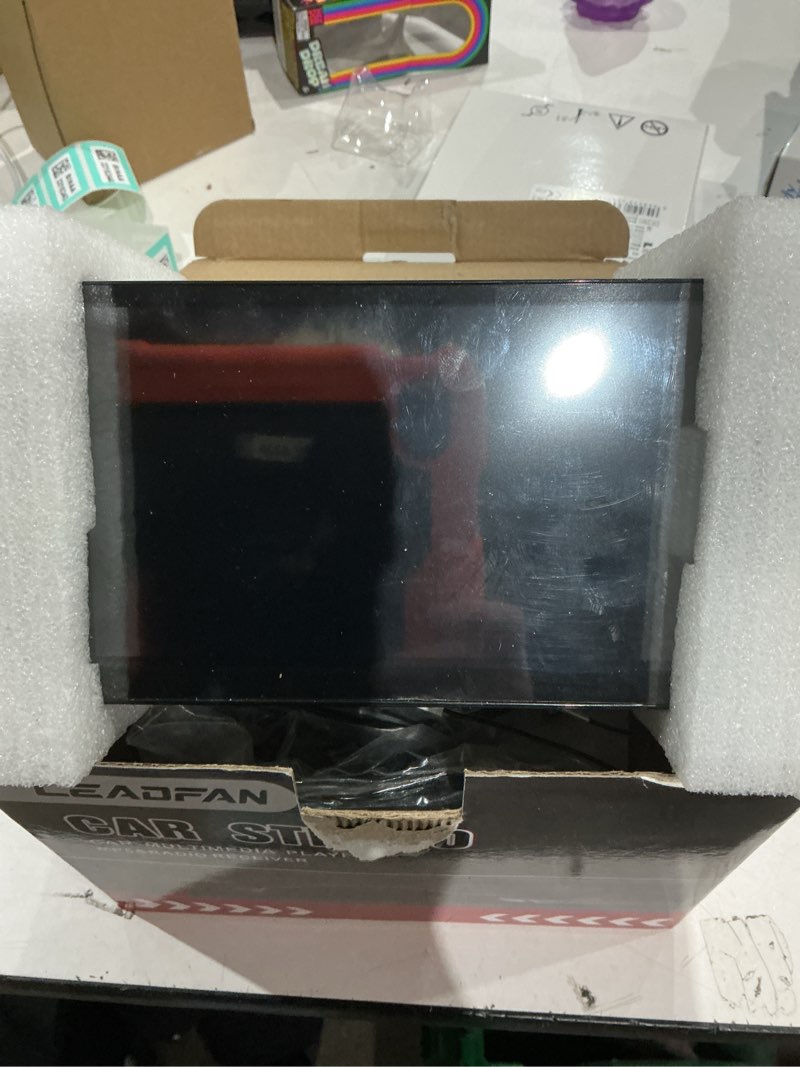 Condition photo showing Good Condition for Leadfan Double Din Car Stereo with Dash Cam, Support Apple Carplay and Android Auto, 7INCH Full HD Touchscreen Car Audio Receivers Double Din Radio with Bluetooth, Camera, FM/2 USB/AUX/Subwoofer/SWC Double Din Wired Carplay&Android Auto+Dash Cam