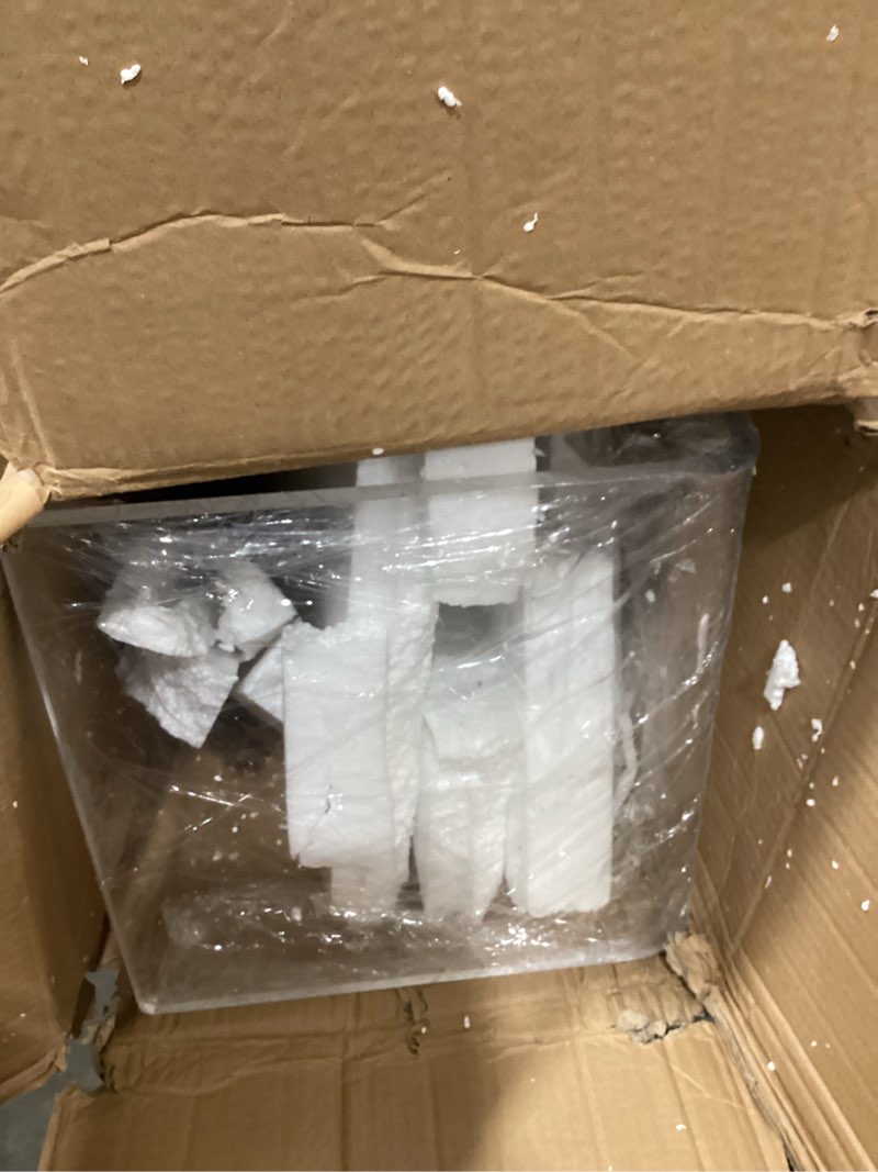 Condition photo showing Good Condition for acrylic c shaped end table, 26 inch tall sofa side table acrylic c shape table modern clear bed side table slide under sofa for living room, bedroom transparent