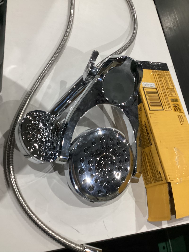 Condition photo showing As Is for 100+ bought last week delta hydrorain 4.0 -spray chrome 6-in round rain shower head with handheld combo 2.5 gpm item #1475192 | 