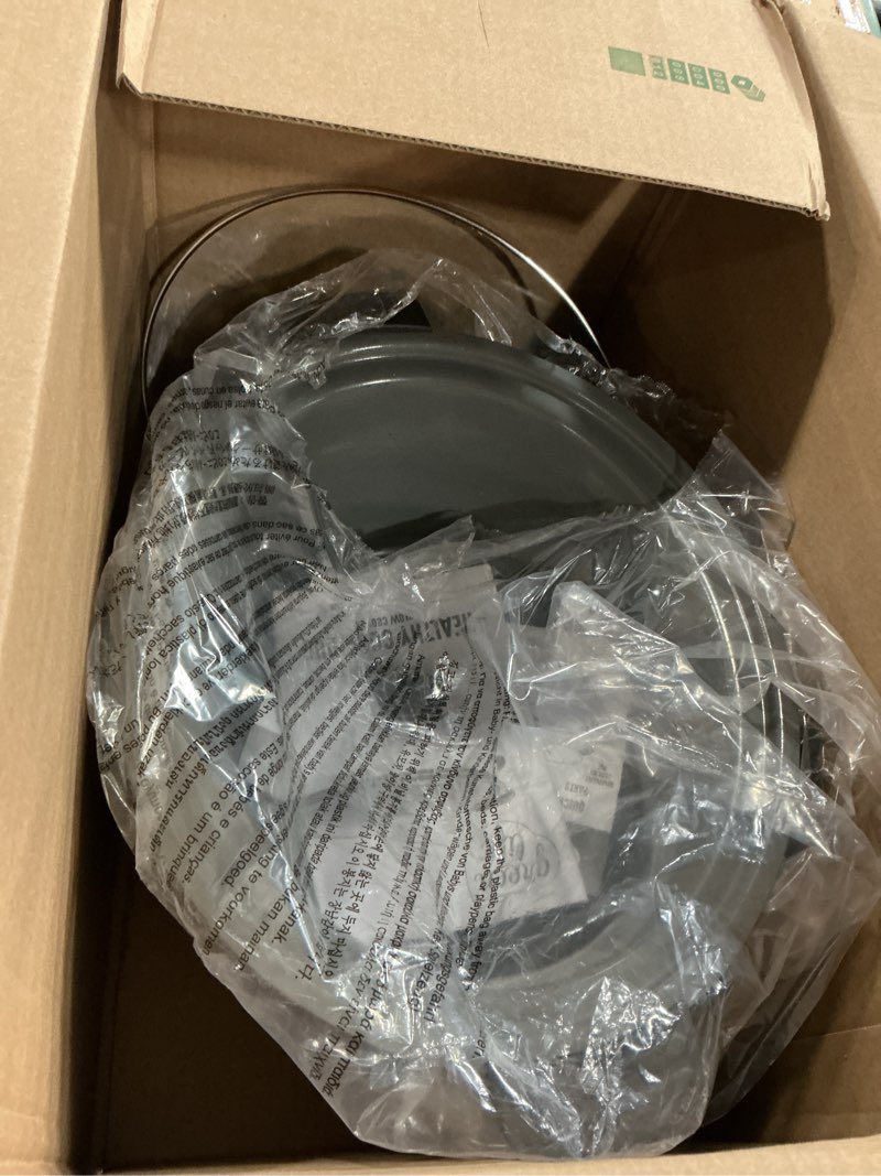 Condition photo showing As Is for greenlife 8qt slow cooker, non-toxic pfas-free ceramic nonstick removable interior bowl, programmable, family friendly, keep warm, stovetop & oven safe, dishwasher safe crock, timer, glass lid, black black 8 quarts