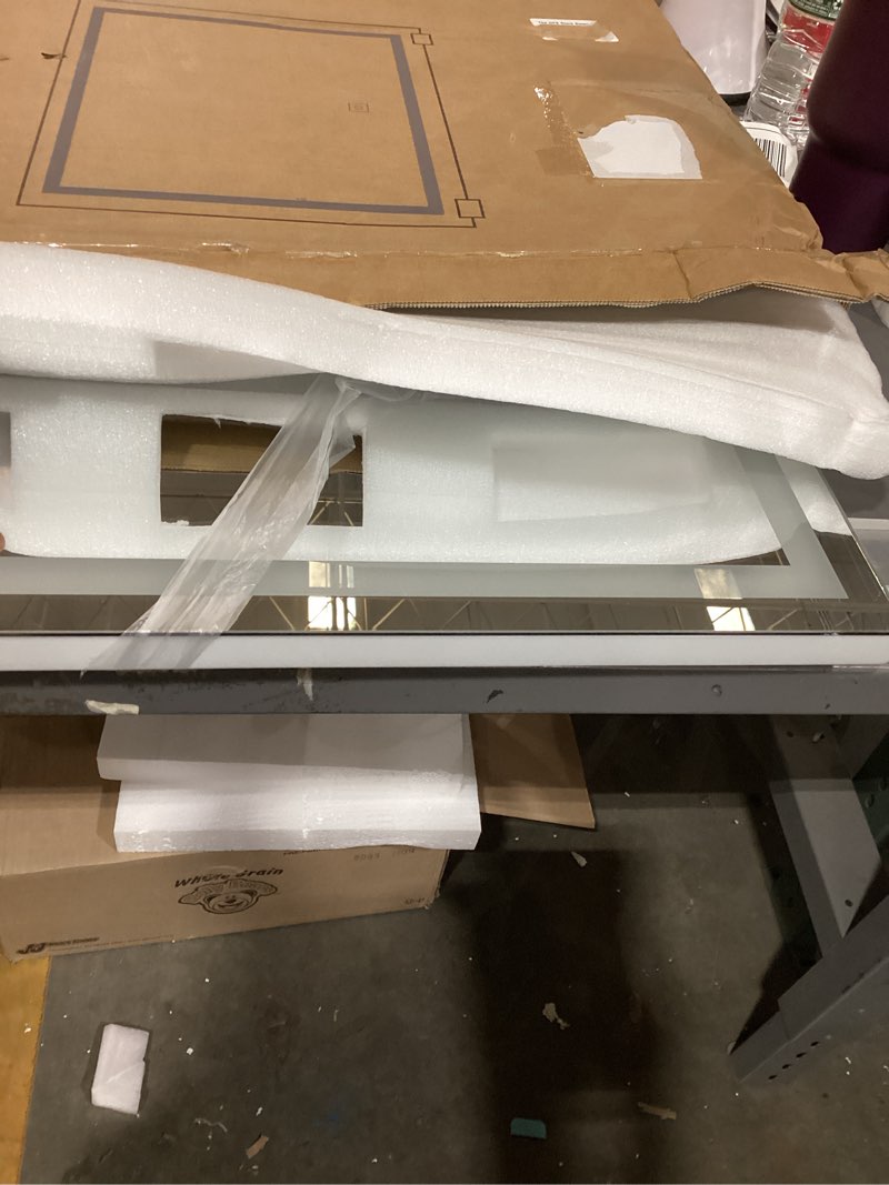 Condition photo showing New/Like New for rolove 32x 22 inch large lighted vanity mirror with dimmable 3 modes, led makeup mirror for bathroom ? dressing room, tabletop or wall-mounted, white white 22"l x 32"w