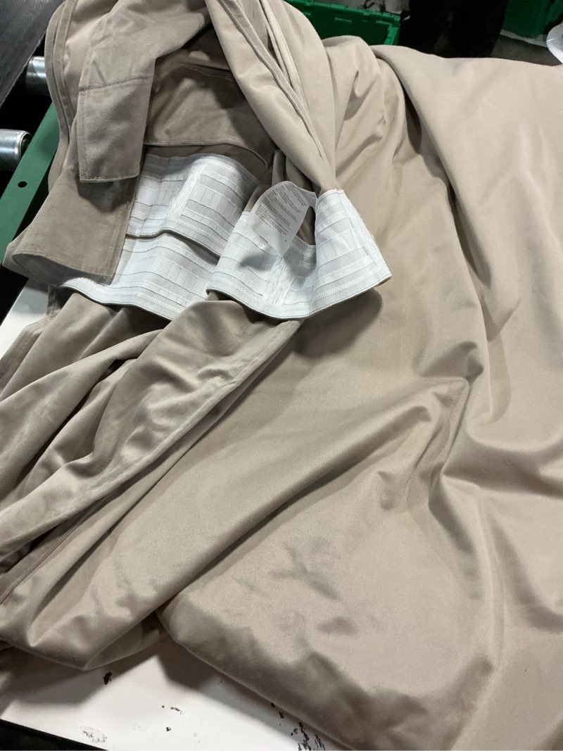 Condition photo showing Good Condition for stangh camel beige velvet curtains for french door decor, w52xl96, 2 panels | 300gsm thick soft fabric, light blocking, summer heat insulated, pinch pleat window covering for studio, dining room, kitchen 52"w x 96"l (pack of 2) beige series - camel beige
