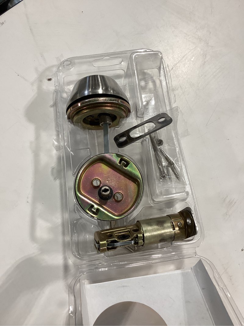 Condition photo showing Good Condition for reliabilt traditional stainless steel single cylinder deadbolt