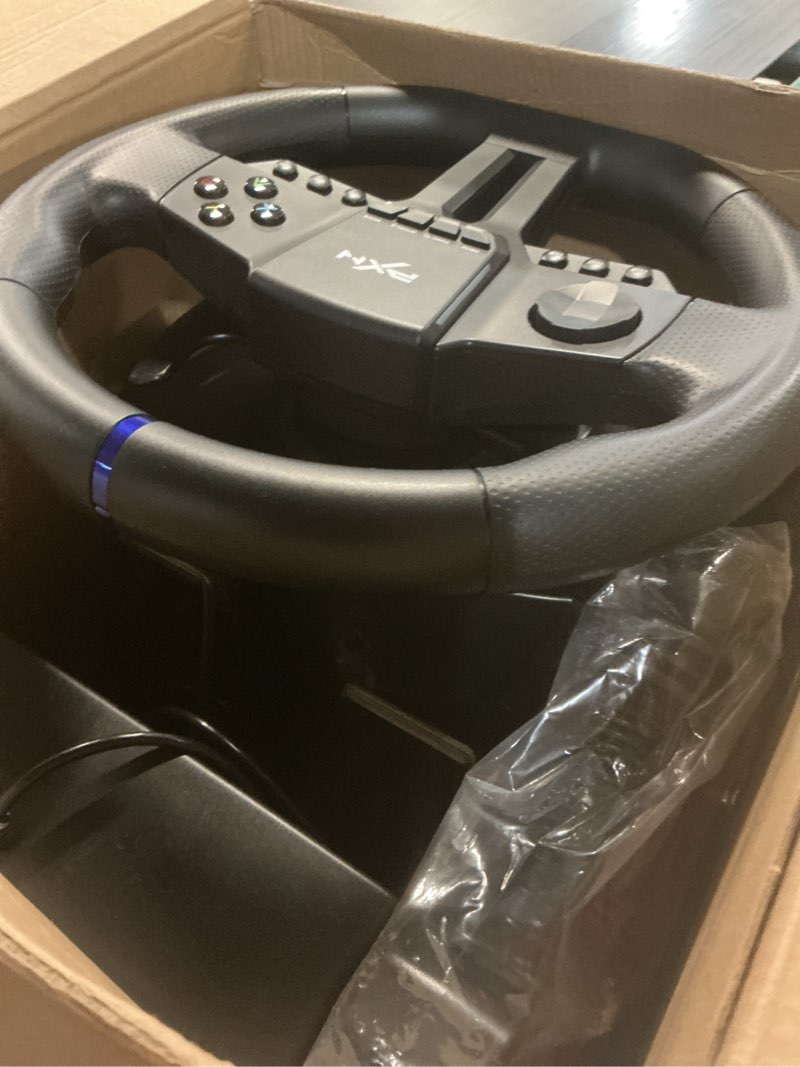 Condition photo showing As Is for PXN PC Racing Wheel, V900 GEN2 Universal Usb Car Sim 270/900 Degree Race Steering Wheel with Pedals for PC, PS3, PS4, Xbox One, Xbox Series X/S, Switch