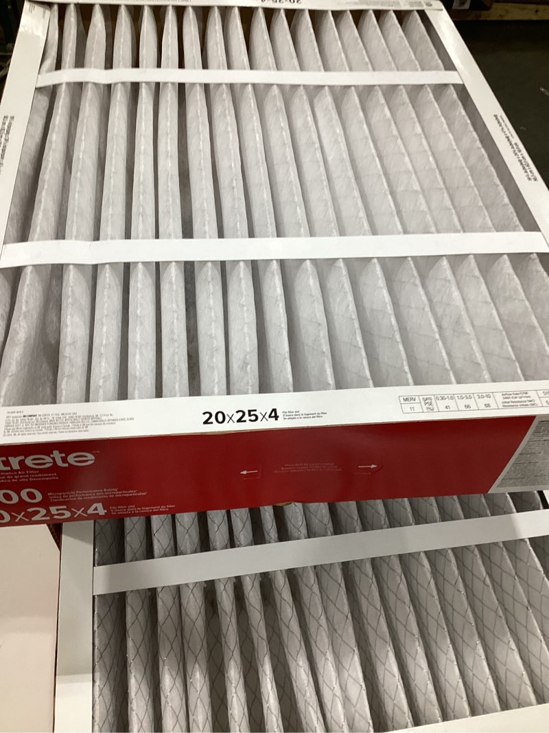 Condition photo showing As Is for filtrete 20x25x4 ac furnace air filter, mpr 1000, merv 11, fits honeywell & aprilaire, allergen defense, electrostatic, 2-pack. change your filter often: replace every 12 months