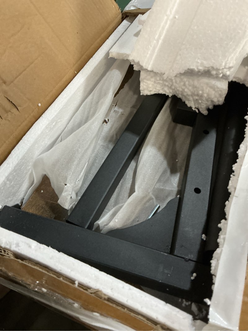 Condition photo showing As Is for Standing Desk Adjustable Height, Mobile Stand Up Desks with Wheels Small Computer Desks Rolling Desk, Portable Laptop Desks Rustic Standing Table Sit Stand Home Office Desks 16"x31.5" Height 27"-43.5"