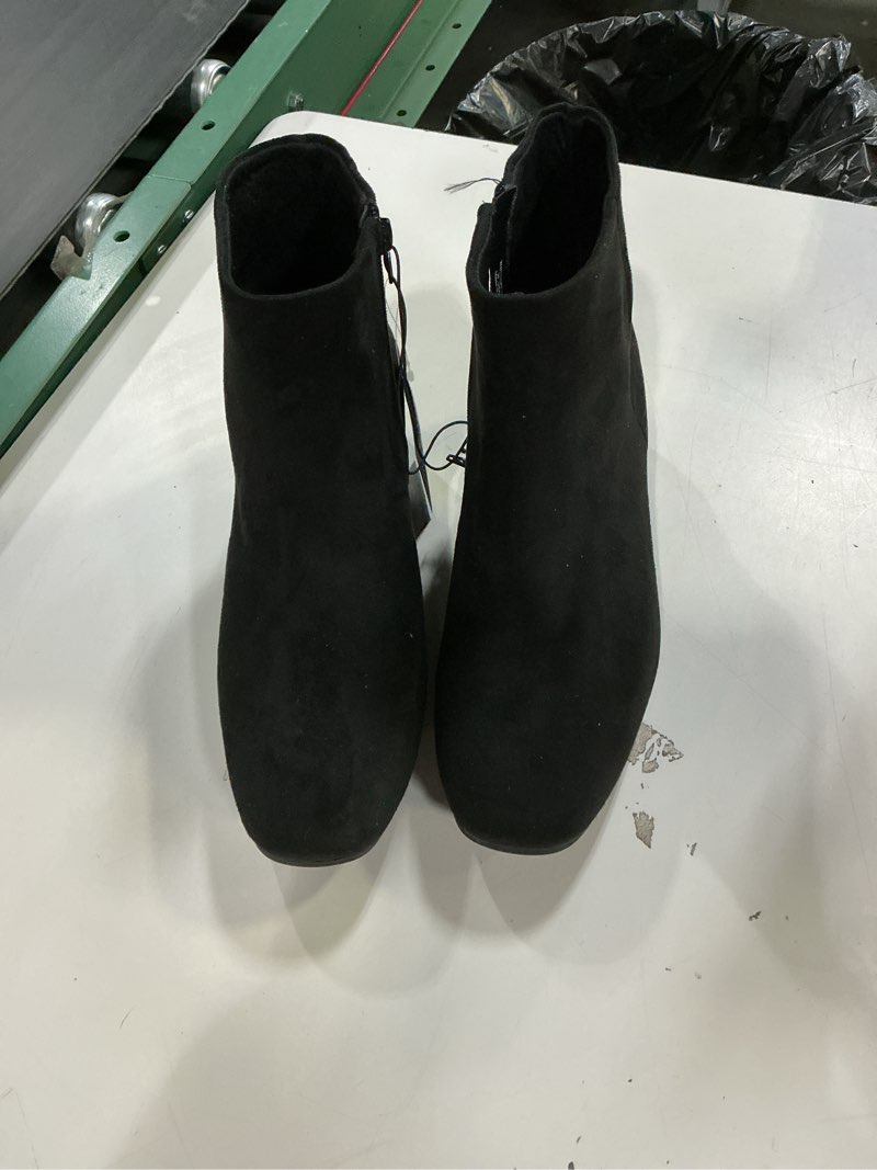 Condition photo showing Good Condition for time and tru women's faux suede ankle boots, wide width available size 9