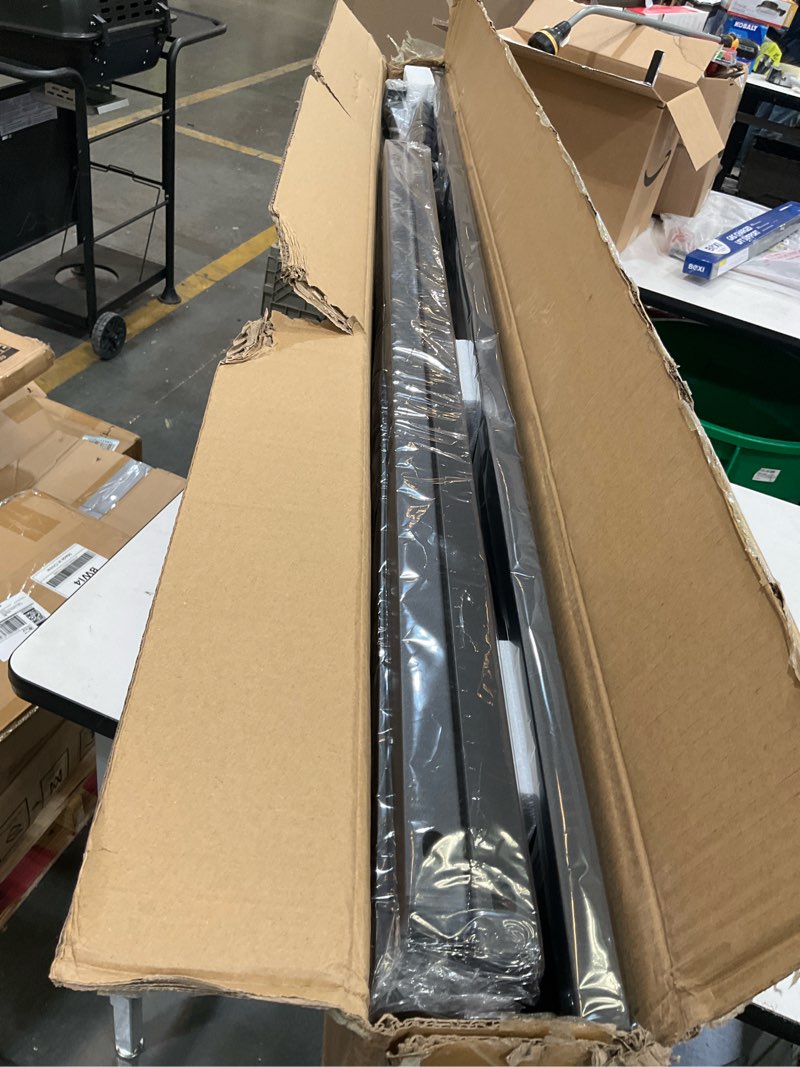 Condition photo showing New/Like New for easy assembly queen bed frame with modern wood headboard & footboard, upgraded heavy duty metal sturdy bed frame queen size, stable platform bed furniture bed storage, no noise, no box springs, walnut queen walnut