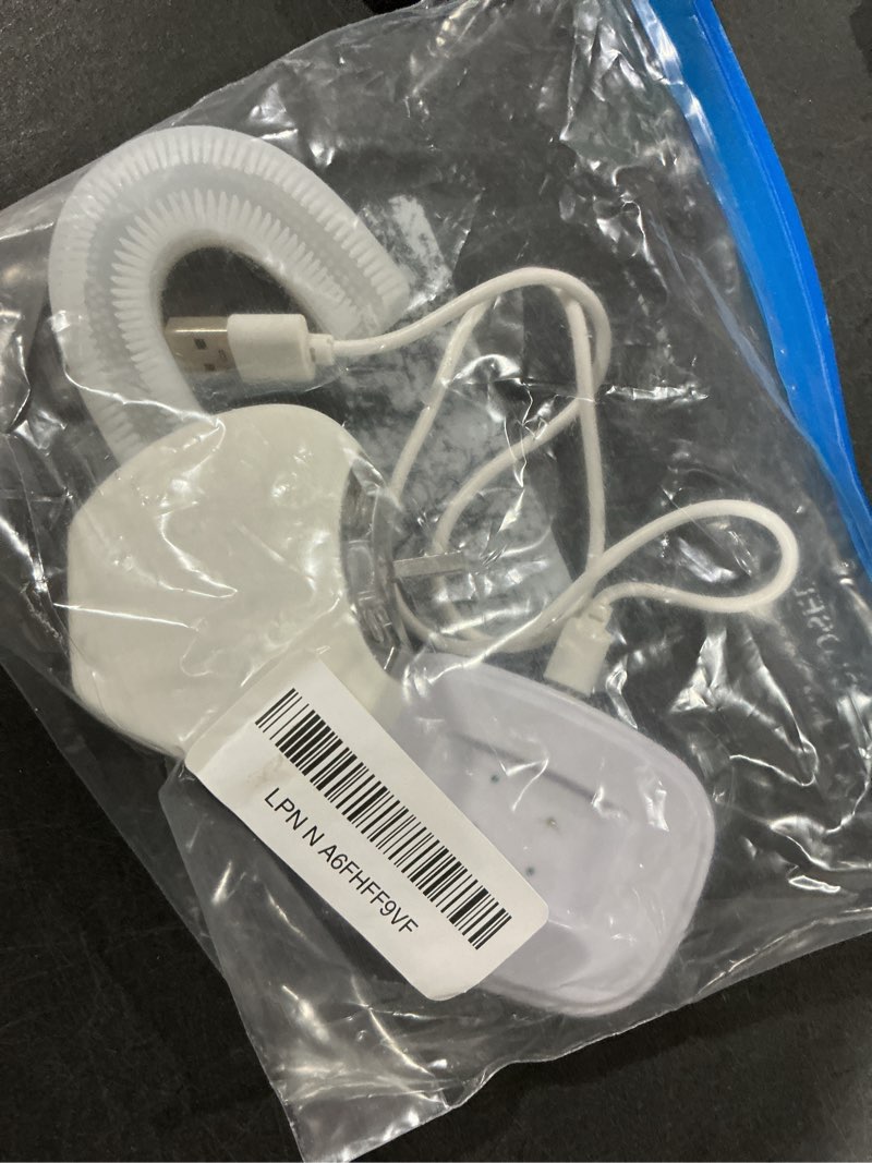 Condition photo showing As Is for Sani White Ultrasonic Toothbrush, Ortho Sparkle Sonic Glow Brush, 360 Brite Toothbrush Adult U Shaped Ultrasonic Tooth Cleaner Teeth Whitening Light Electric Automatic Hands Free
