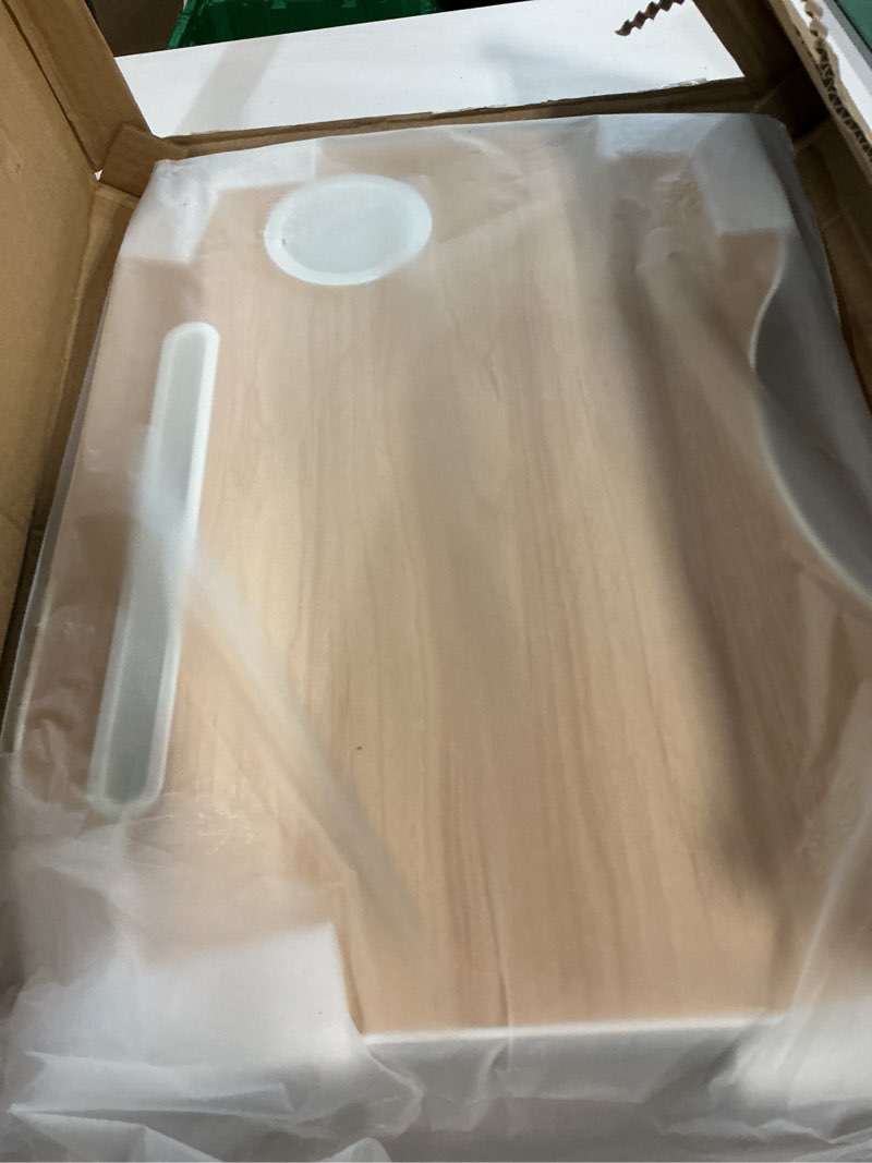 Condition photo showing New/Like New for Lap Desk for Laptop Bed Trays for Eating and Laptops Breakfast in Bed Laptop Stand TV Trays for Bed with Cup Holder/Drawer for Sofa/Couch Portable Foldable (Walnut, M(19×14")) Walnut M(19×14")