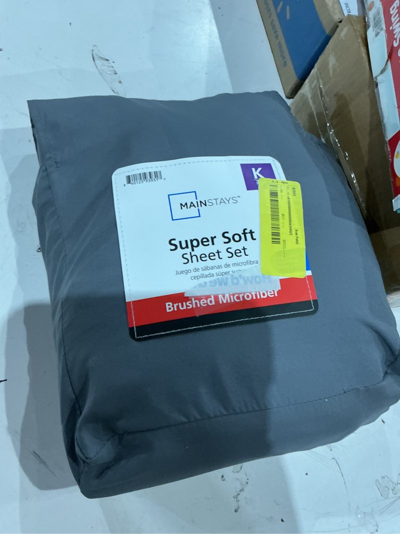 Condition photo showing As Is for mainstays super soft sheet set king size 