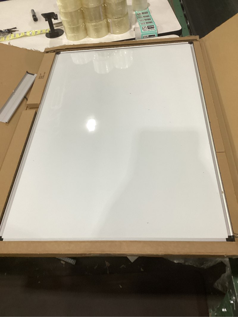 Condition photo showing New/Like New for xboard magnetic dry erase board/whiteboard, 36 x 24 inches double sided white board, silver aluminium frame 36"w x 23.8"h