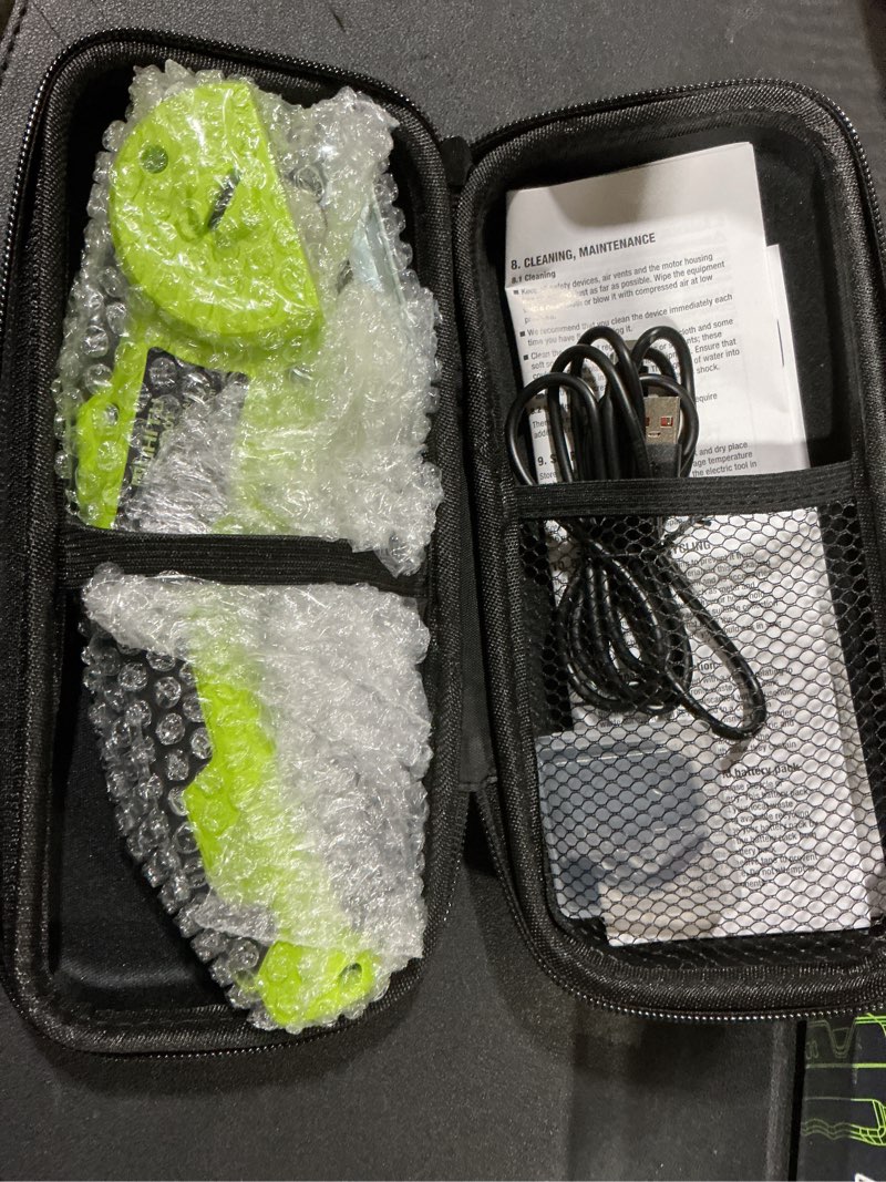 Condition photo showing New/Like New for Cordless Electric Scissors: 4V Rechargeable Rotary Cardboard Cutter, 3000mAh Battery, with LED Light, 2 Blades, Box Cutter for Fabric Carpet Carton Plastic Leather Cloth