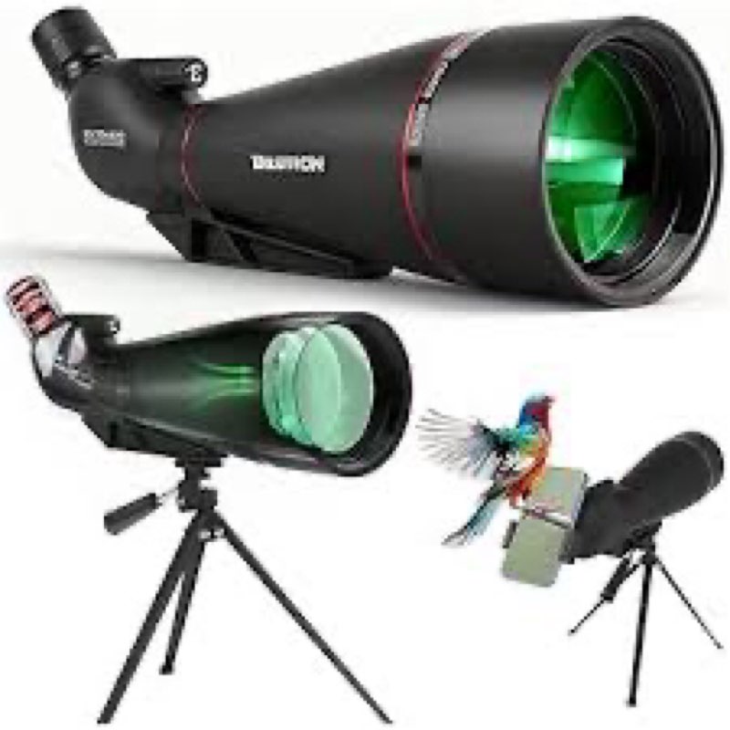 BOSTRON 25-75x100 Spotting Scope for Target Shooting with Upgraded Tripod Carrying Bag and Phone Ada