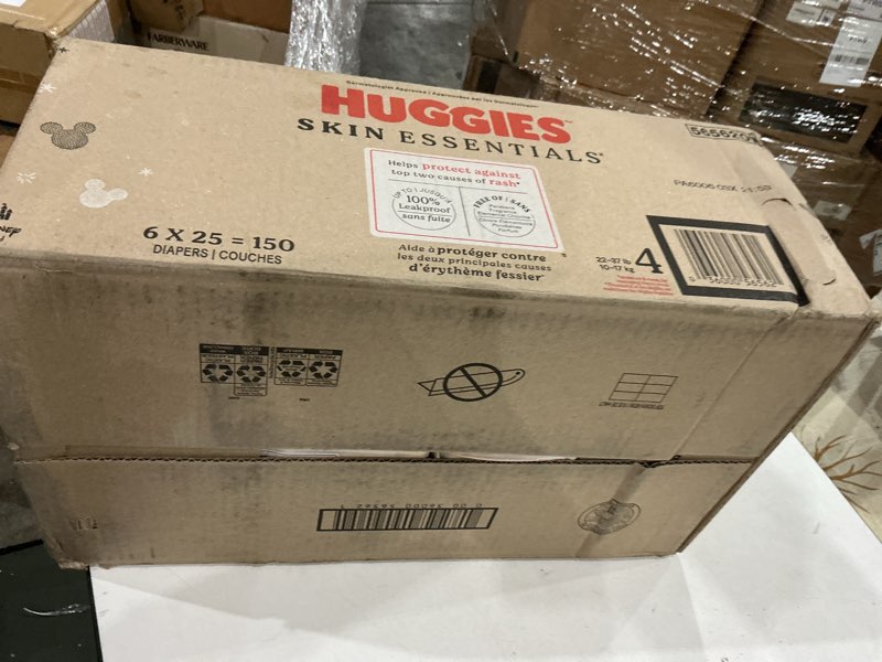 Condition photo showing New/Like New for huggies skin essentials luxury diapers - size 4 - 150ct
