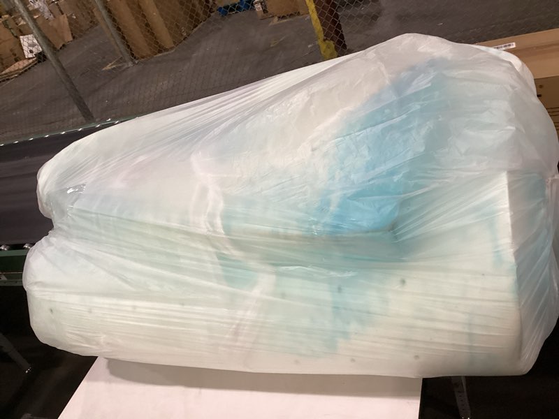 Condition photo showing Good Condition for similar to stock photo!!! olixis gel memory foam mattress topper, king 2 inch, cooling gel infused soft comfy breathable, pressure-relieving, certipur-us certified 2 inch blue king