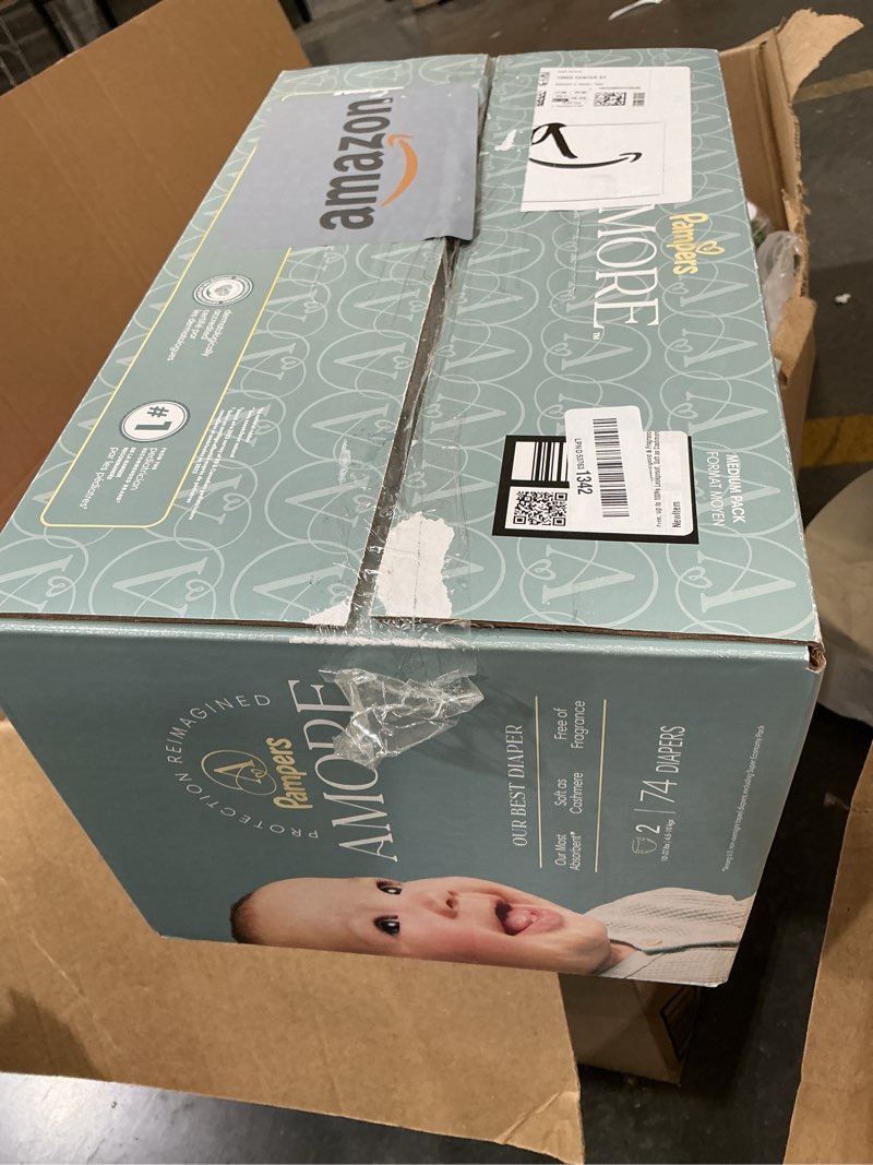 Condition photo showing New/Like New for pampers amore, size 2 (10-22 lbs), 74 count, our best diaper – hypoallergenic & fragrance free, up to 100% leakproof, soft as cashmere size 2 74