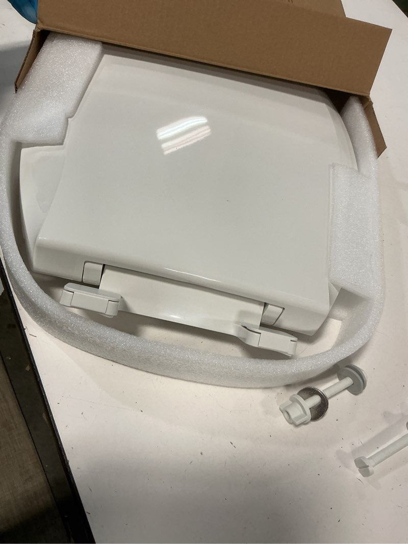 Condition photo showing Good Condition for YASFEL Toddler Toilet Seat Built in, Potty Training Toilet Seat for Toddlers, Kids & Adults White Plastic Toilet Seats Standard Round Slow Close with Magnets(White, 16.5”) 16.5" Round Snow White