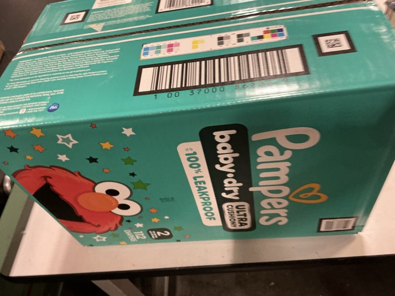 Condition photo showing New/Like New for Pampers Diapers - Baby Dry - Size 2, 112 Count, Absorbent Disposable Infant Diaper (Packaging May Vary) Size 2 112