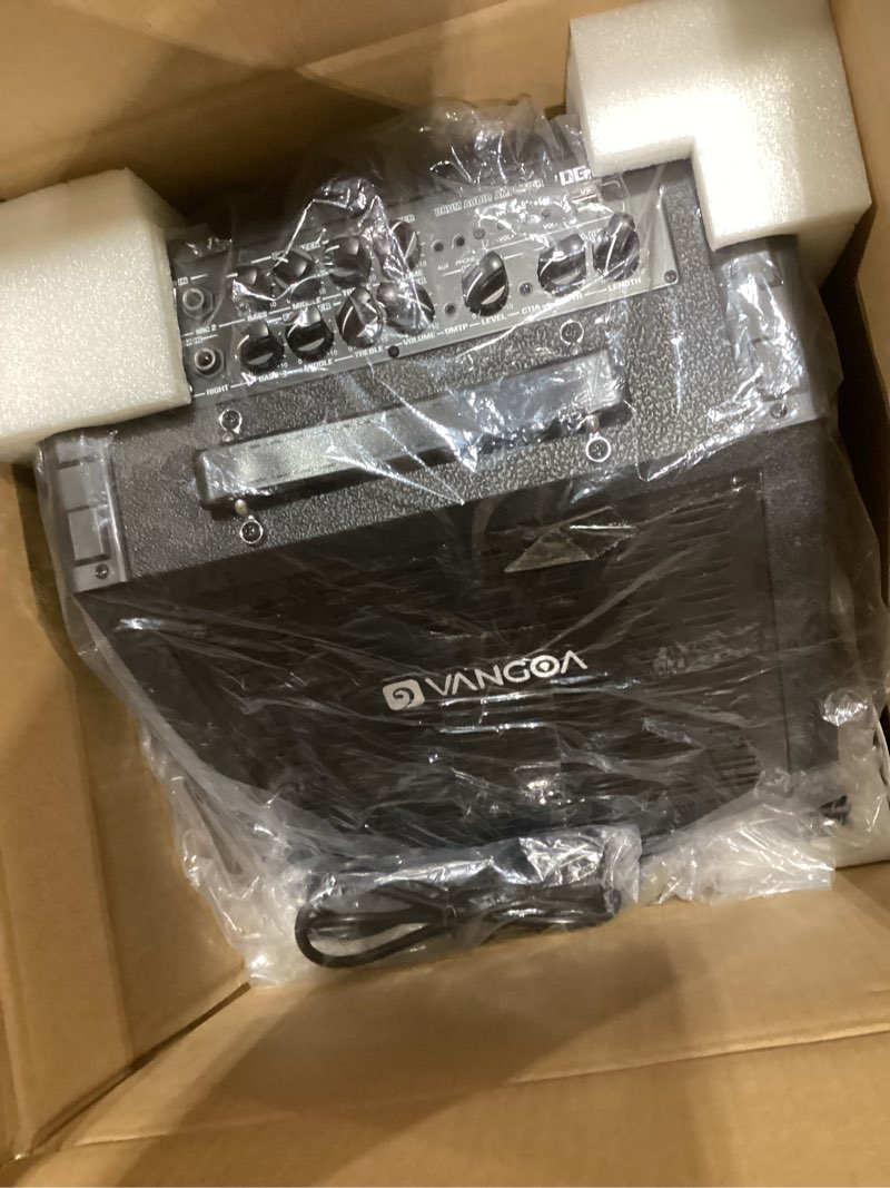 Condition photo showing New/Like New for vangoa electric drum amp 65w professional wireless electronic amplifier for drum set speaker 3-band eq usb personal monitor keyboard speaker, black 65w + 4 inputs