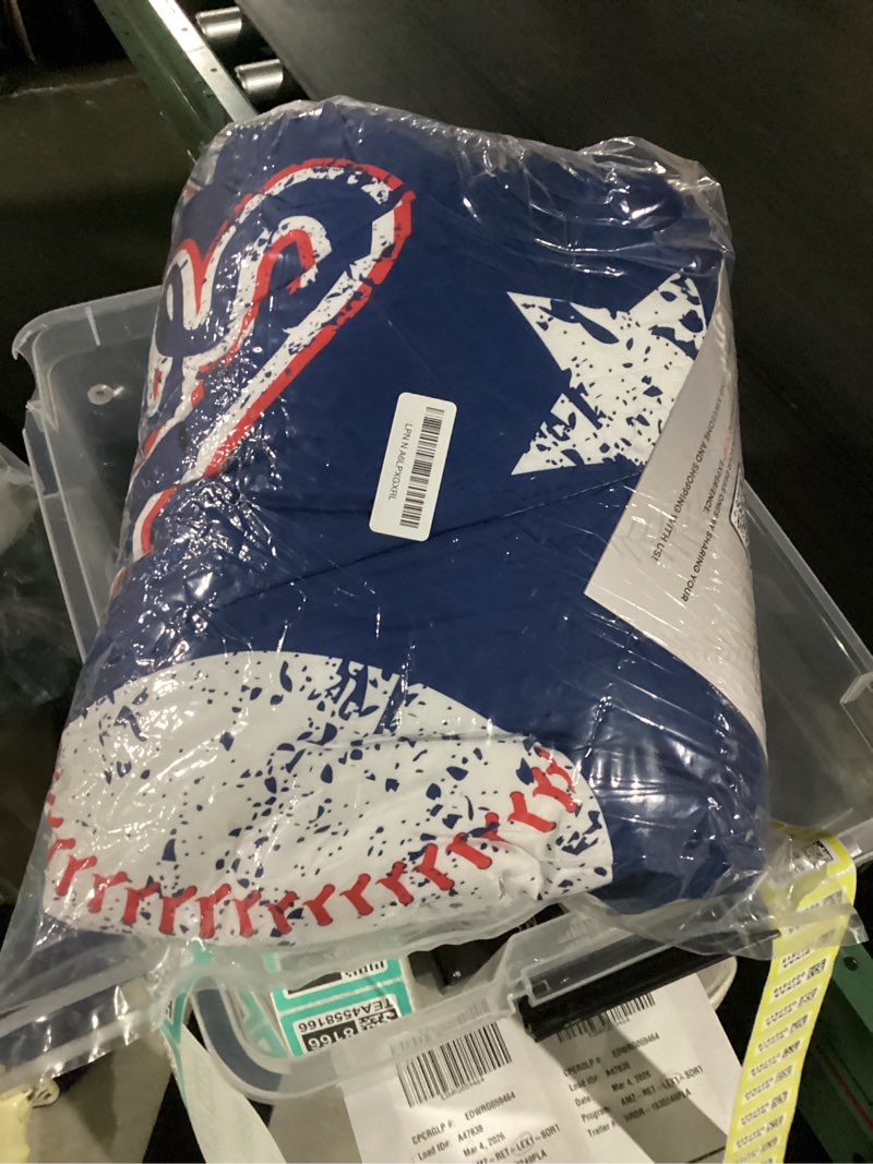 Condition photo showing New/Like New for QOOMO 3D Baseballs Comforter Twin Size,Blue Baseball Kids Bedding Set,3Pcs Bedding Set Printed Comforter with 2 Pillowcases,Down Alternative,Soft and Lightweight,for All Seasons B-3d Baseballs Twin