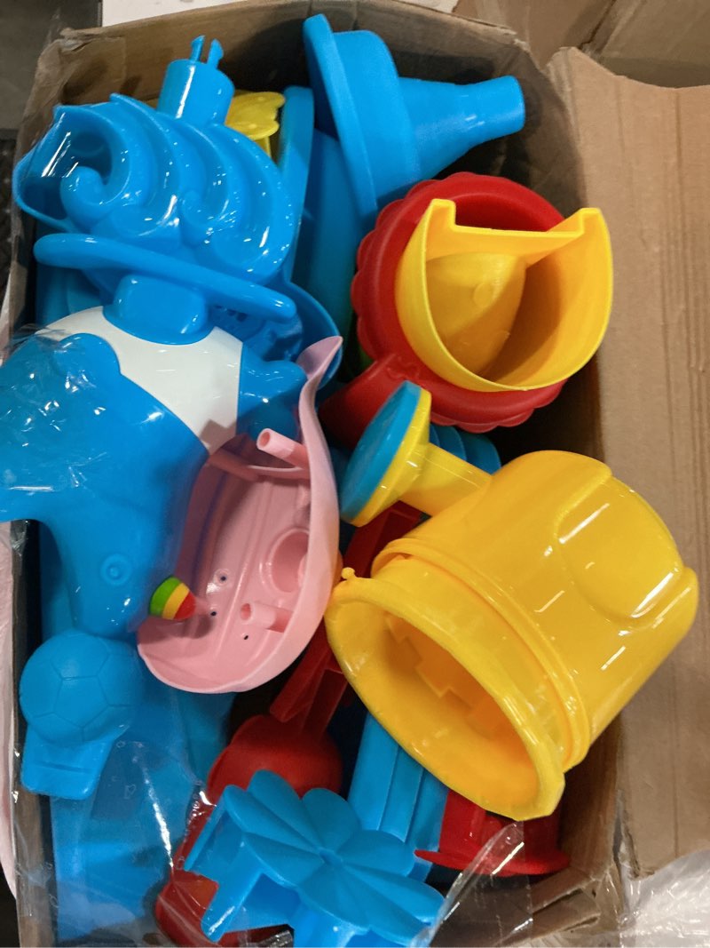 Condition photo showing Good Condition for sand and water table for toddlers 18m+, 5-tier outdoor toys and play activity set for kids boys girls toddlers ages 3 4 5 6 7 8 years, kids sand water play table summer beach & pool toys for yard
