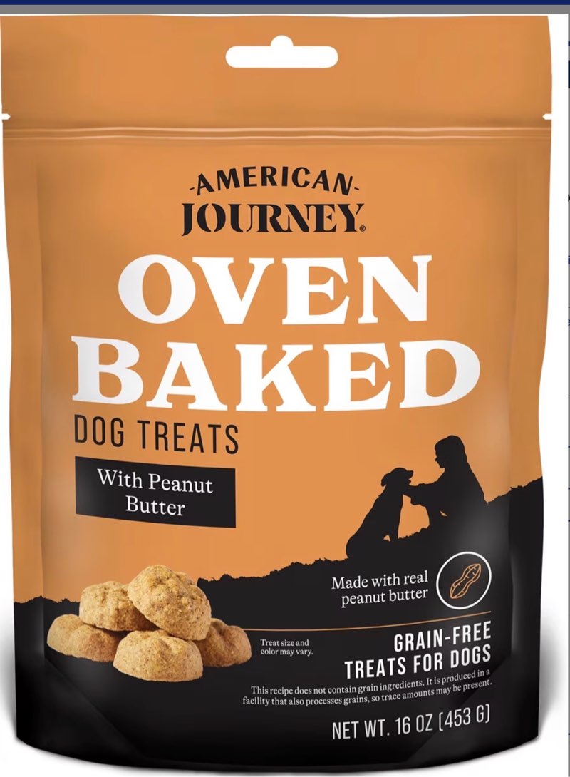 (BB 01/19/2016) ( Case of 12 bag) American Journey with Peanut Butter Grain-Free Oven Baked Crunchy Biscuit Dog Treats, 16-oz bag