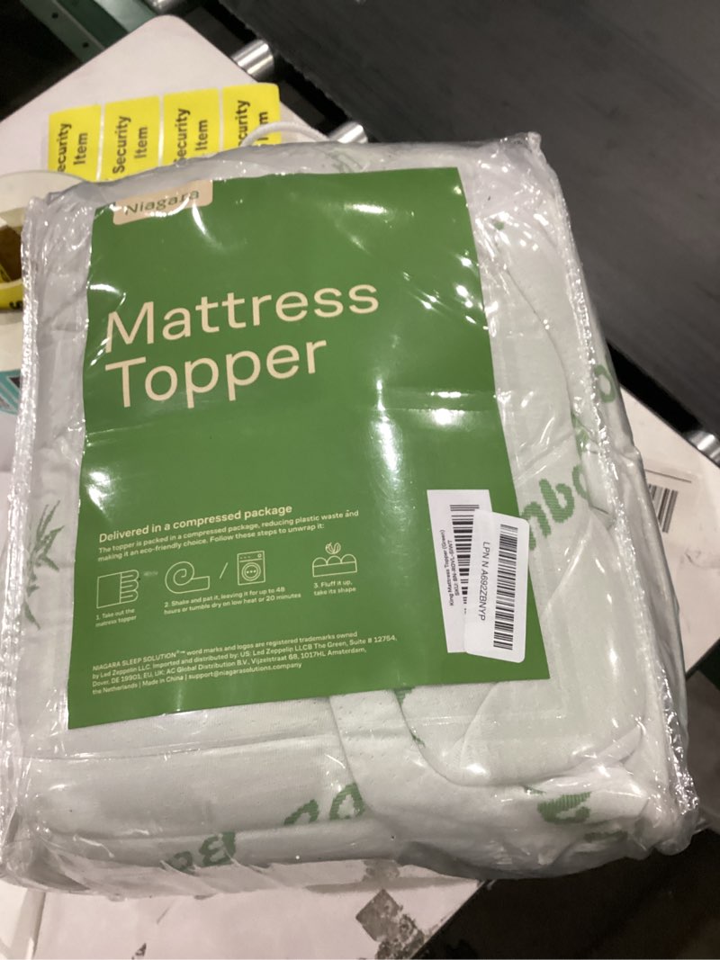 Condition photo showing New/Like New for Ultra Soft King Size Mattress Topper - Viscose Made from Bamboo Pillow Top Mattress Pad for Back Pain Relief - Naturally Cooling for Hot Sleepers, Green Green King