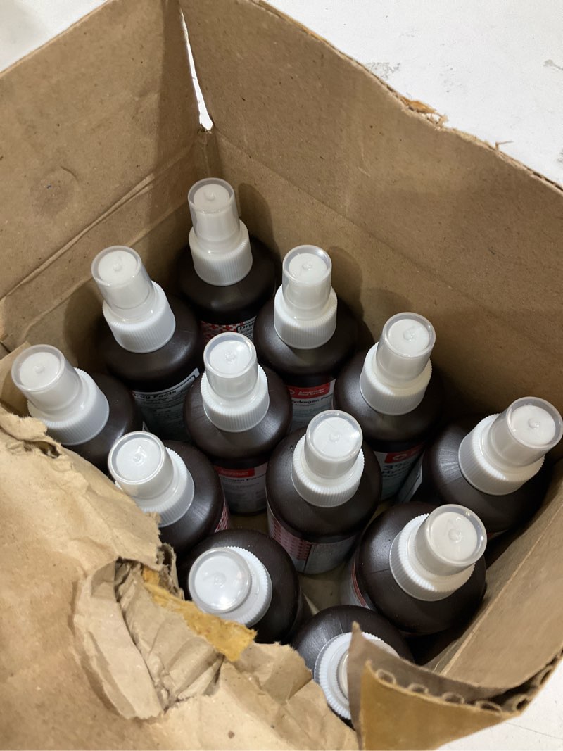 Condition photo showing Good Condition for 12pack american red cross 3% hydrogen peroxide - 97% water - topical antiseptic spray for cleansing minor cut, scrape, injury - mini portable non-aerosol bottle - travel, home essential - 6oz