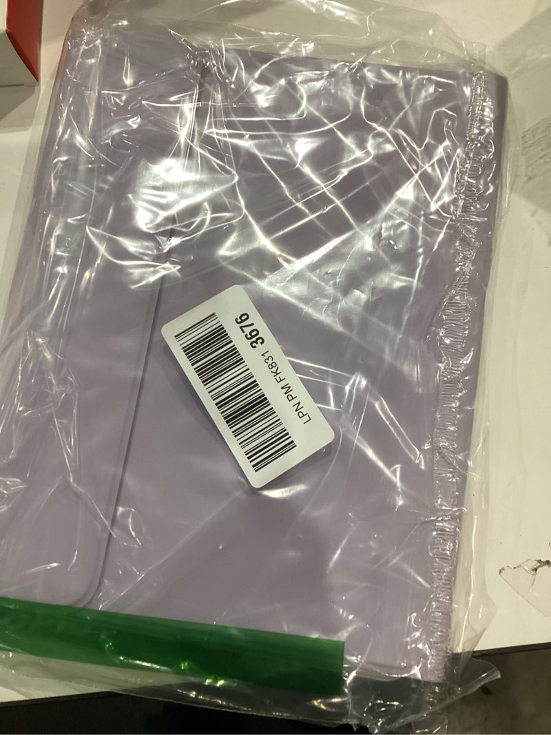 Condition photo showing Good Condition for harvopu compatible with ipad air 11 inch & air 5th/air 4th generation case with keyboard - multi-touch trackpad, 7-color backlit, detachable folio keyboard cover for air 11-inch m4/m3/m2, light purple ligh purple