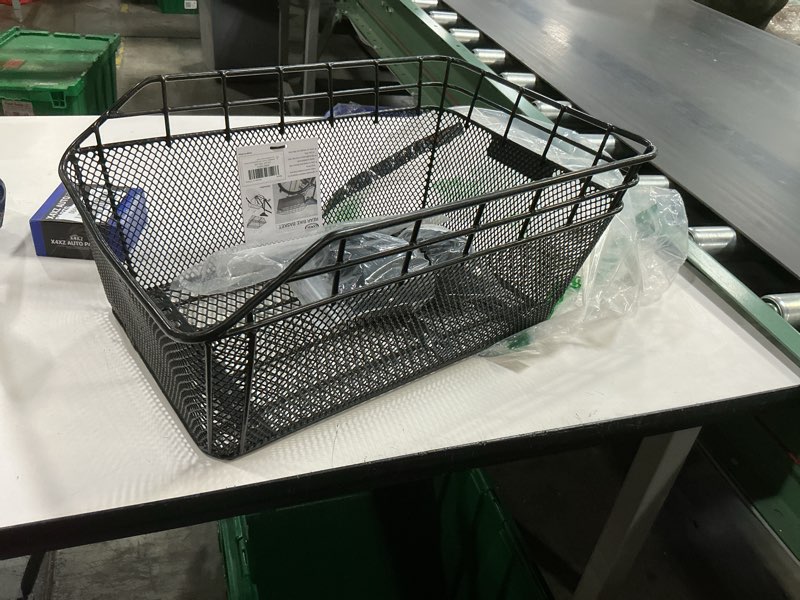 Condition photo showing Good Condition for rear bike basket - large bicycle rear basket with cargo net and waterproof cover, wire bike baskets rear large capacity (no bike rack include)
