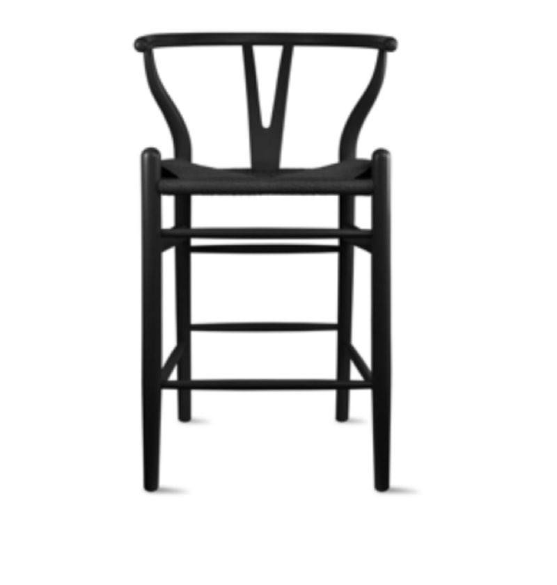 Counter Height Stool Farmhouse with Y Back Dark Woven Wood Kitchen Fully Assembled