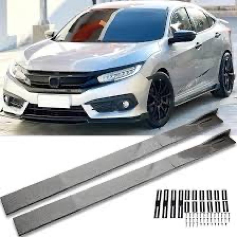 DREAMOTOR 2PCS Universal Car Side Skirts, 86.6" Side Skirts Extension Splitter Lip, Car Rocker Panel