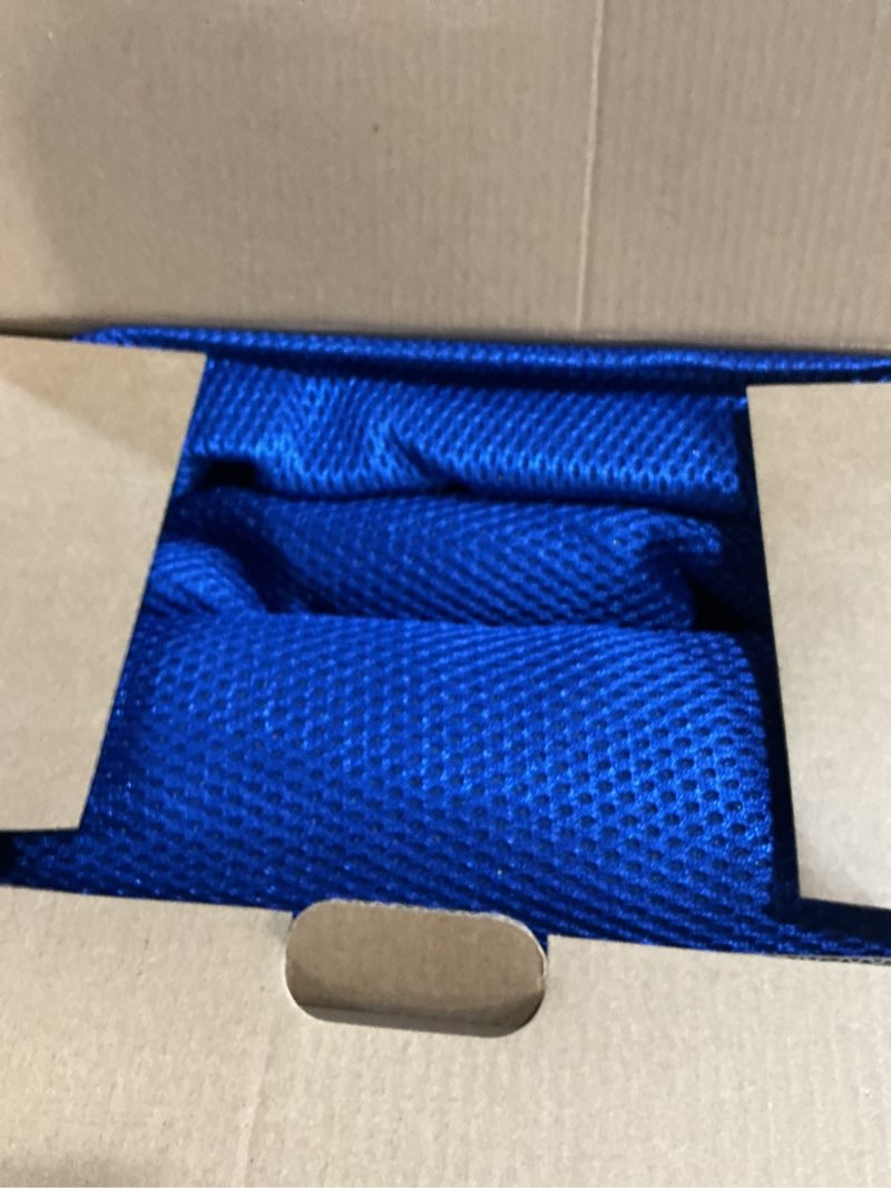 Condition photo showing New/Like New for CAROMOP Car Seat Covers Premium 3D Air Mesh Cloth Full Set Washable and Breathable Automotive Vehicle Seat Covers for Cars Interior, Universal Fit for Cars, Sedans, Trucks, SUVs (Black/Blue) Black/Blue Cloth Full Set