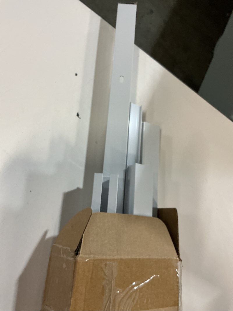 Condition photo showing As Is for ceiling curtain track, curtain track with roller hooks, 9ft - 12ft ceiling mounted rail set for room divider, white 9ft - 12ft white