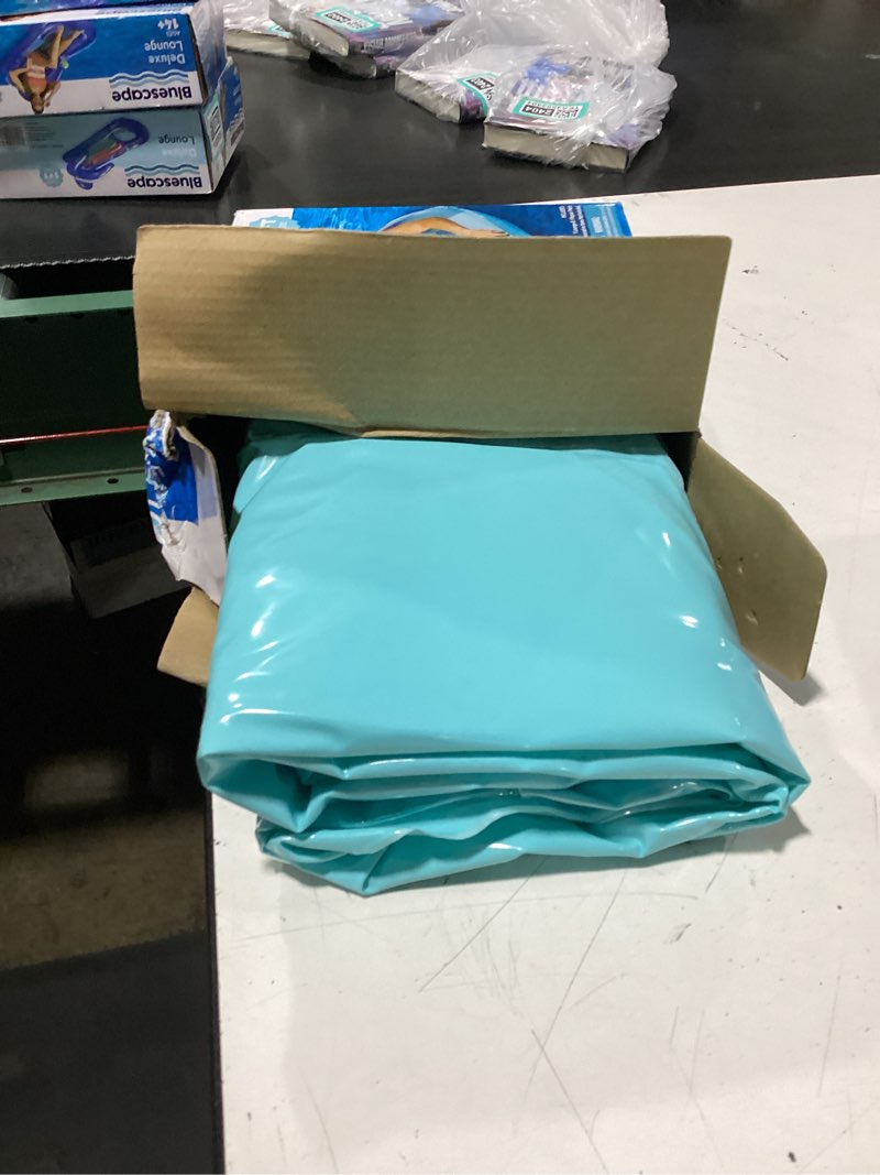 Condition photo showing New/Like New for bluescape inflatable comfort chair lounge pool float, teal, age 14 & up, unisex