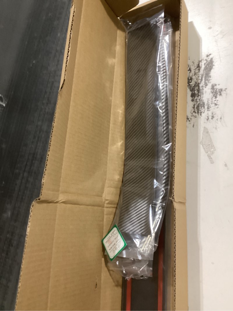 Condition photo showing Good Condition for Door Sill Protector for Tesla Model Y, 4 Pieces Door Entry Protectors Strips for Outer Side, Tesla Model Y Accessories 2021 2022 2023 2024 for 5-Seater, Glossy Carbon Fiber Pattern
